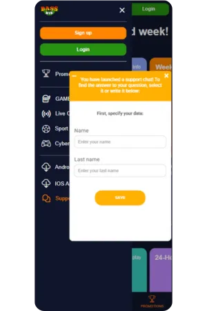Bass Win app support chat UK