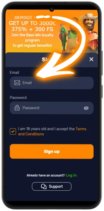 BassWin Casino add personal details