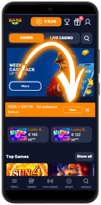 BassWin Check the welcome offer